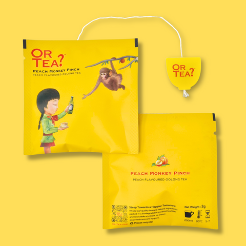 Peach Monkey Pinch • Sachet Box (Pyramid)