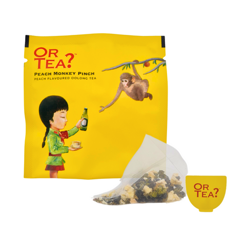 Peach Monkey Pinch • Sachet Box (Pyramid)